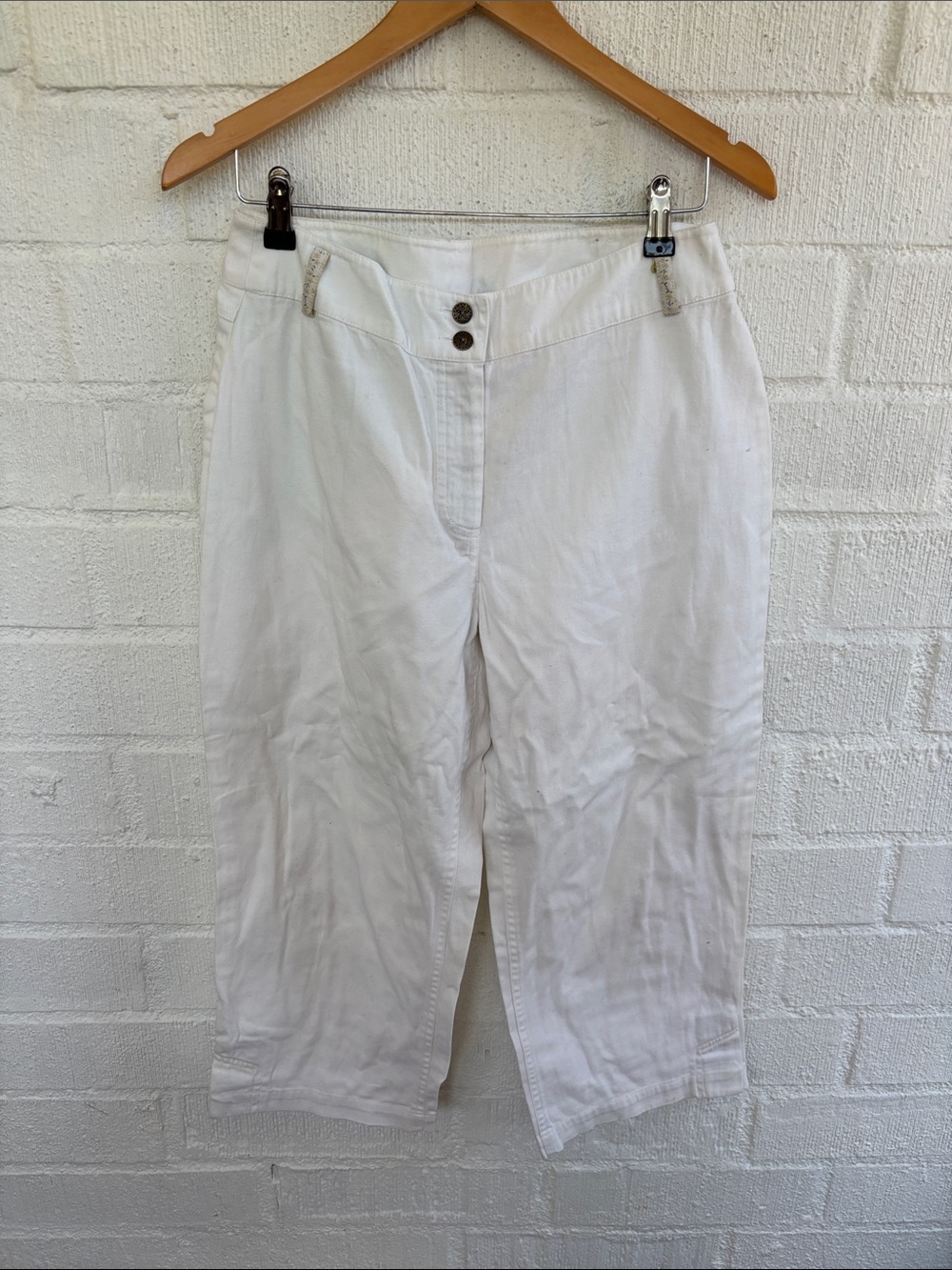 April Cornell Vintage High Rise White Pants sz S